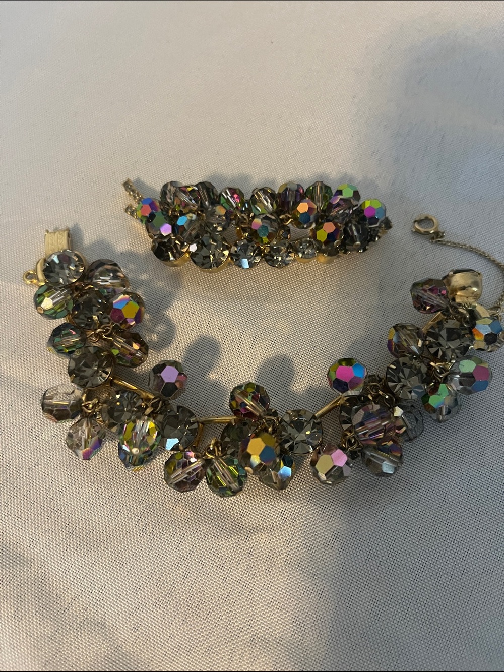 Juliana  Smokey cha cha Multicolor Crystal Bracelet and brooch